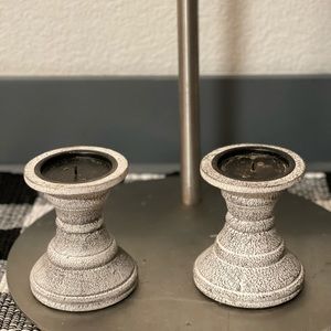 Pier One - Shabby Chic Rustic Candle Pillars (pair)
